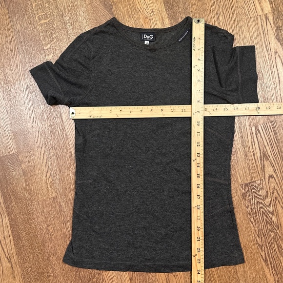 Vintage 90s Dolce & Gabbana D&G Dark Gray Cotton Viscose T Shirt Womens Medium - Picture 12 of 12